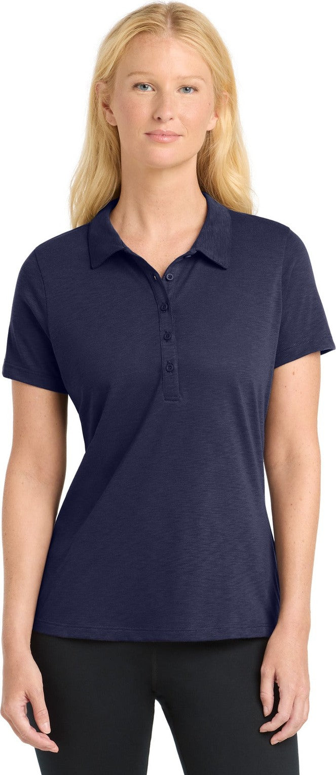 Front View of TrueNavy Sport-Tek Women's PosiCharge Strive Polo. LST530