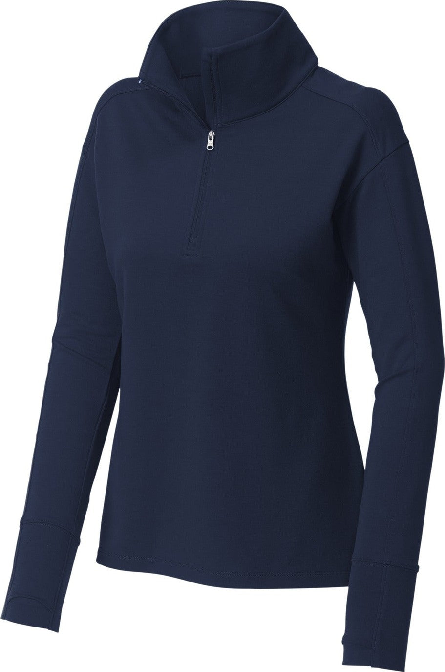 Front View of TrueNavy Sport-Tek Women's Sport-Wick Flex Fleece 1/4-Zip. LST561