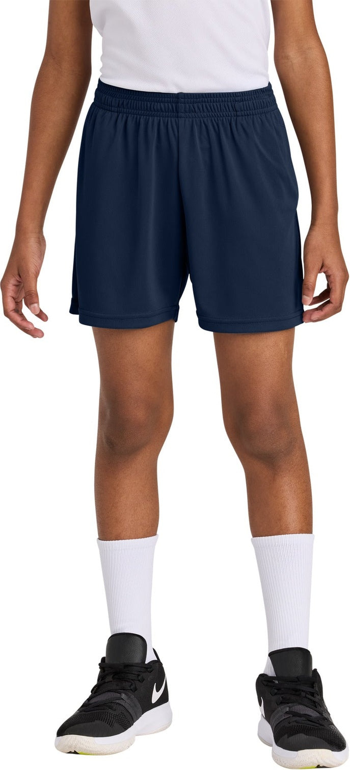 Front View of TrueNavy Sport-Tek Youth PosiCharge Competitor 5" Pocketed Short YST349P