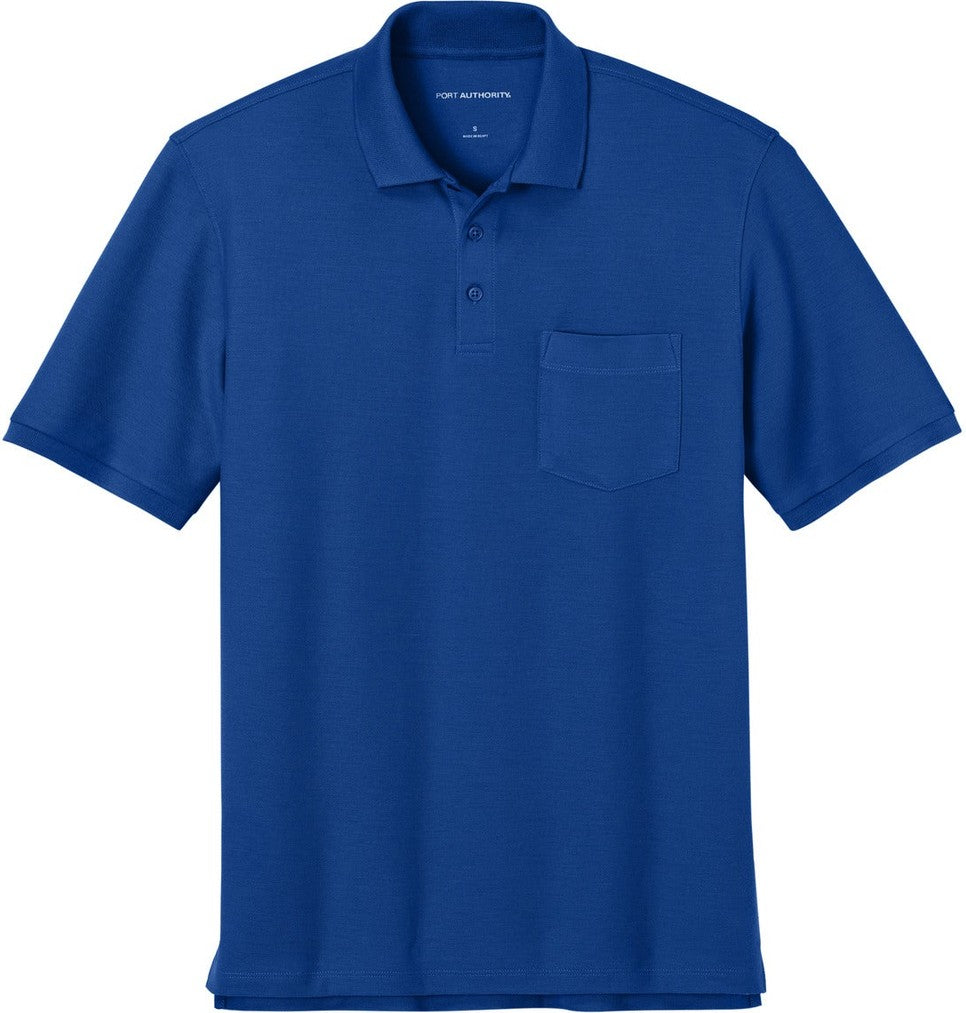 Front View of TrueRoyal Port Authority Tall Wearever Signature Pique Pocket Polo TLK200P