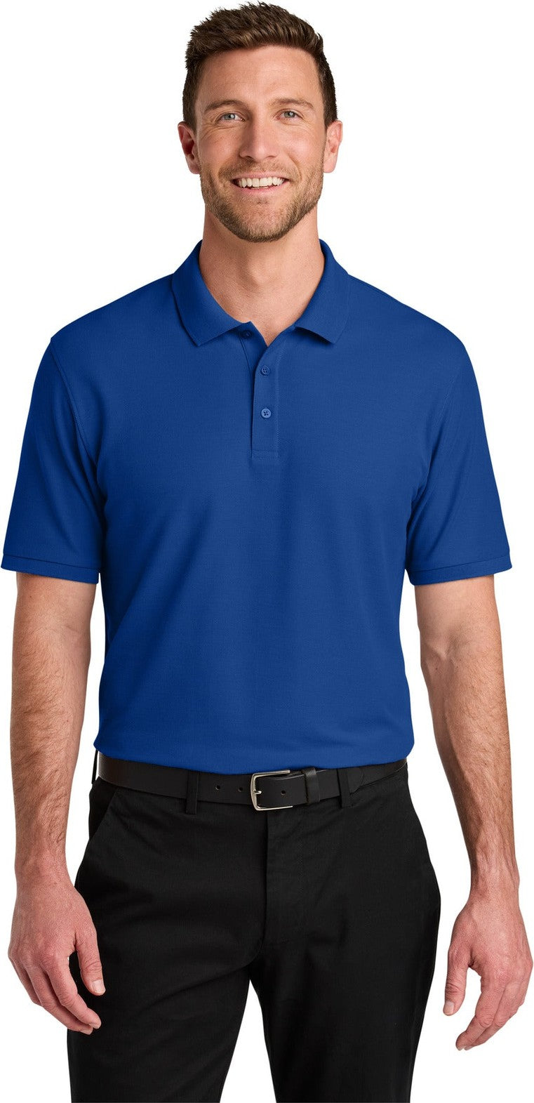 Front View of TrueRoyal Port Authority Tall Wearever Signature Pique Polo TLK200