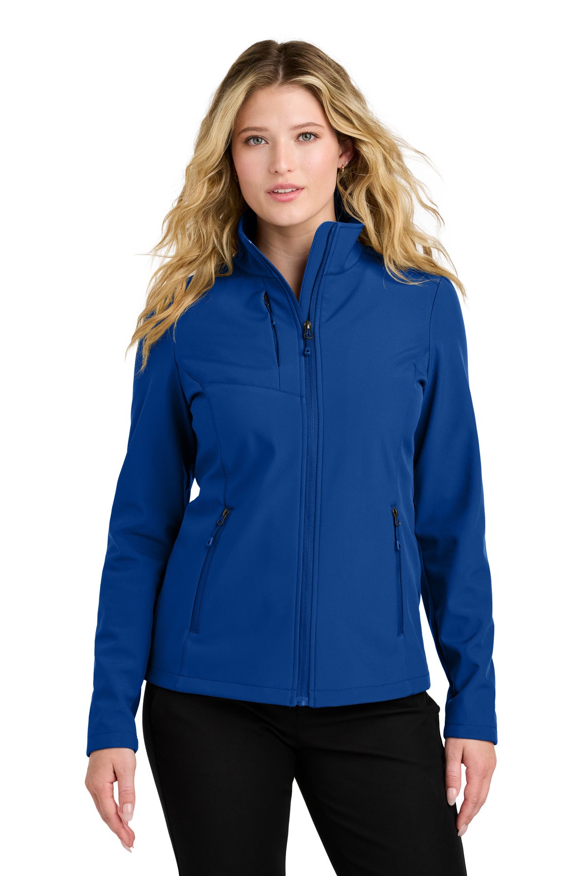 Front View of TrueRoyal Port Authority Women's C-FREE Core Soft Shell L720