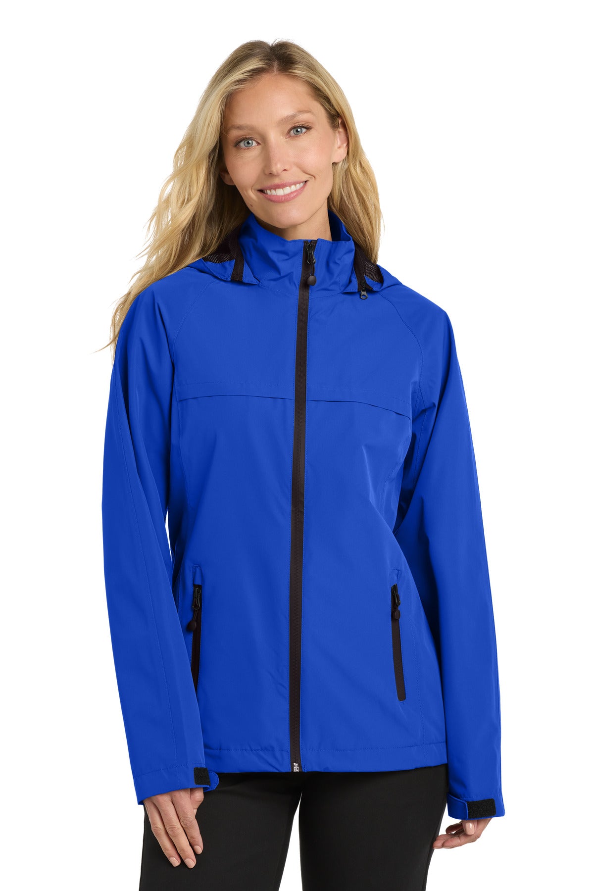 Front View of TrueRoyal Port Authority Women's Torrent Waterproof Jacket. L333