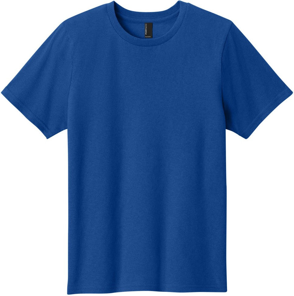 Front View of TrueRoyal Port & Co Youth Easy Cotton Tee PC43Y