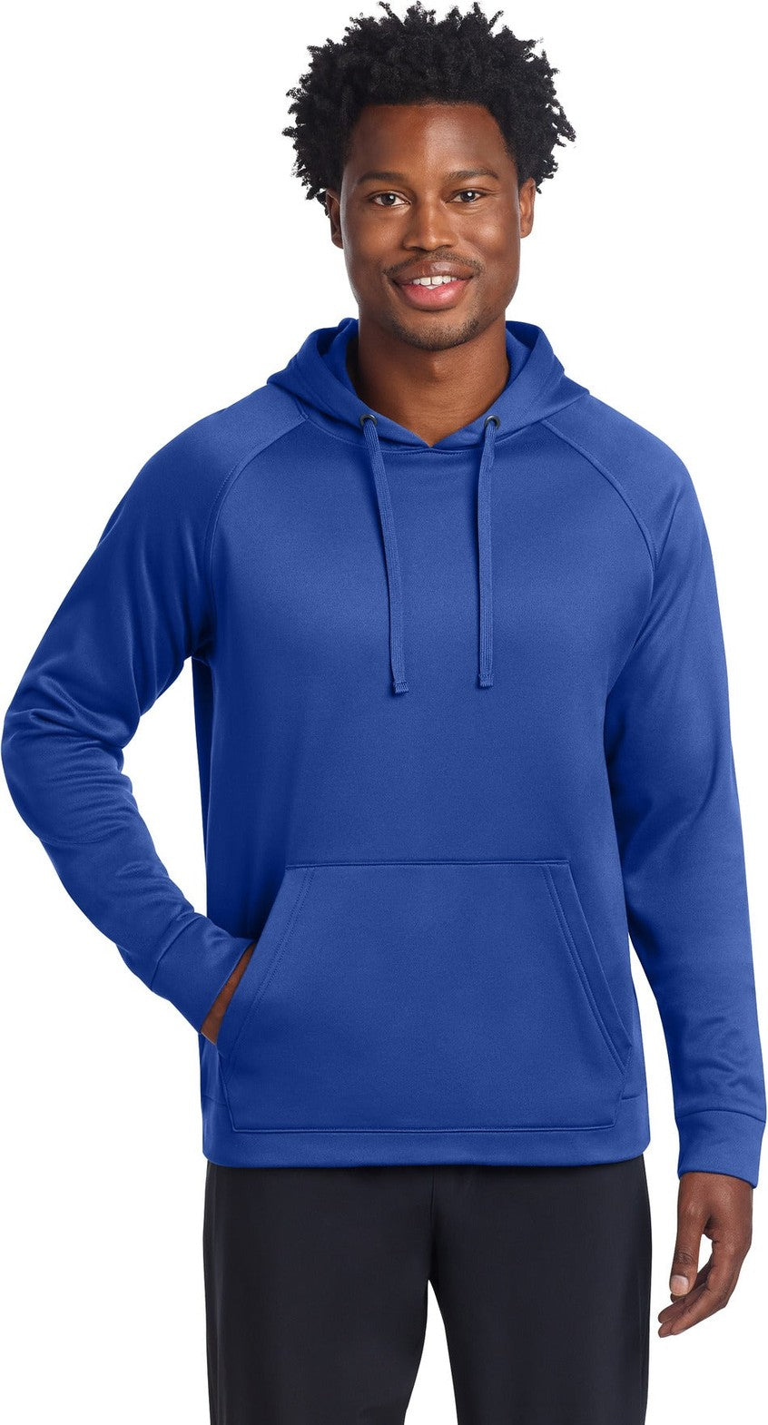 Front View of TrueRoyal Sport-Tek Re-Compete Fleece Pullover Hoodie ST730