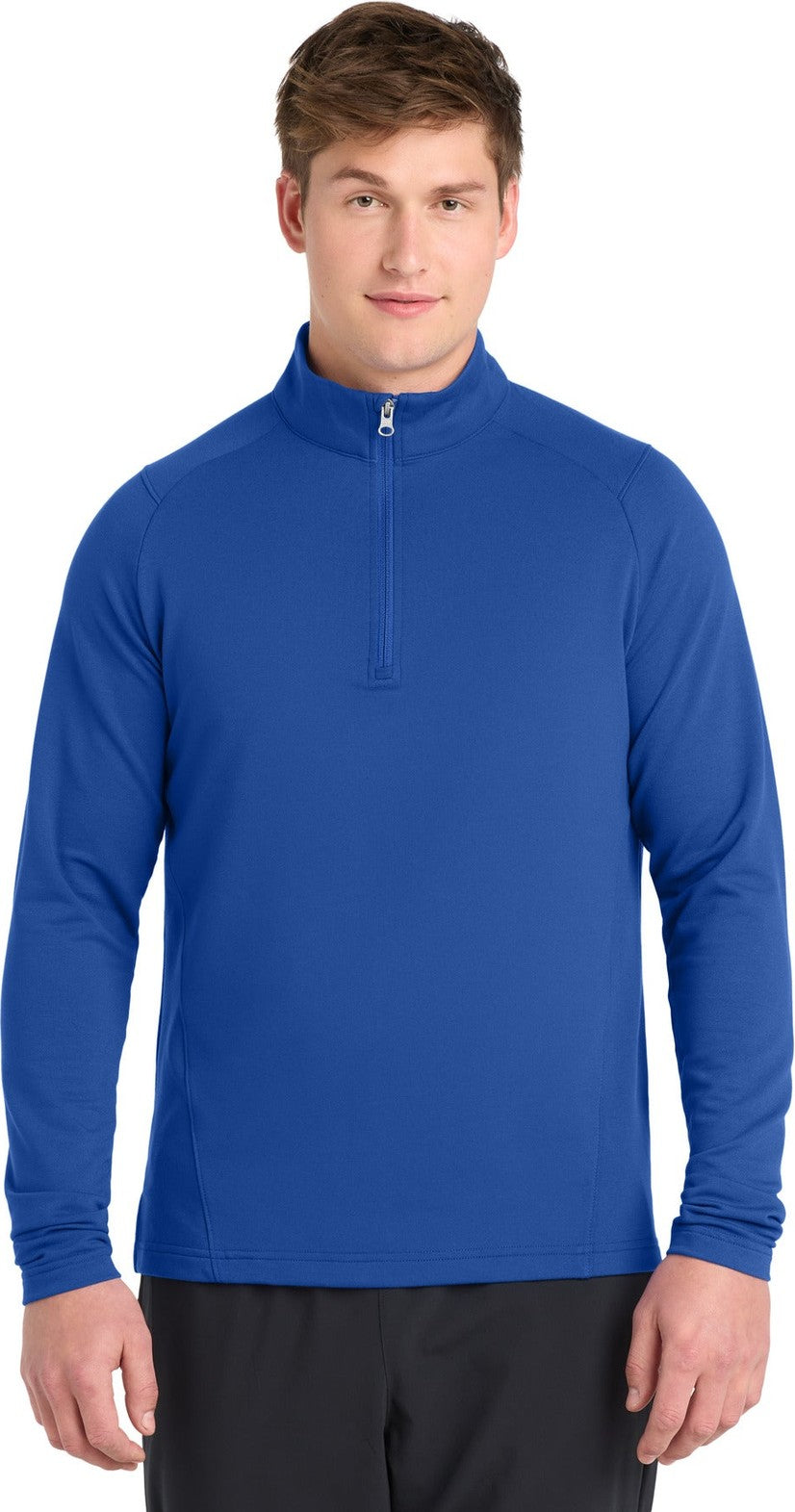 Front View of TrueRoyal Sport-Tek Sport-Wick Flex Fleece 1/4-Zip. ST561