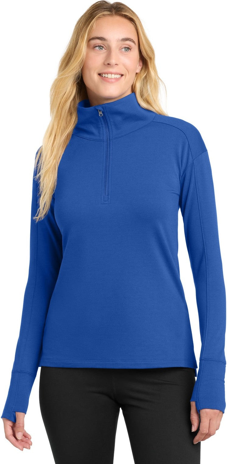 Front View of TrueRoyal Sport-Tek Women's Sport-Wick Flex Fleece 1/4-Zip. LST561