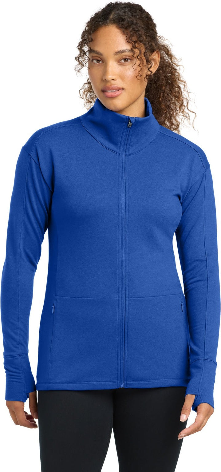 Front View of TrueRoyal Sport-Tek Women's Sport-Wick Flex Fleece Full-Zip. LST560