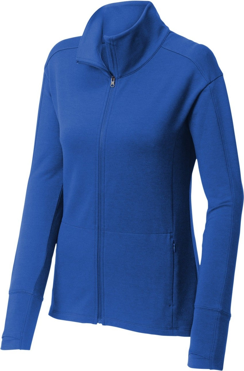Front View of TrueRoyal Sport-Tek Women's Sport-Wick Flex Fleece Full-Zip. LST560