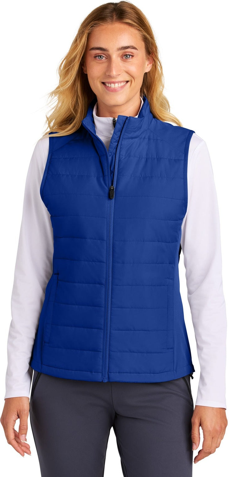 Front View of TrueRoyal Sport-Tek Women's Teknical Hybrid Vest LST941