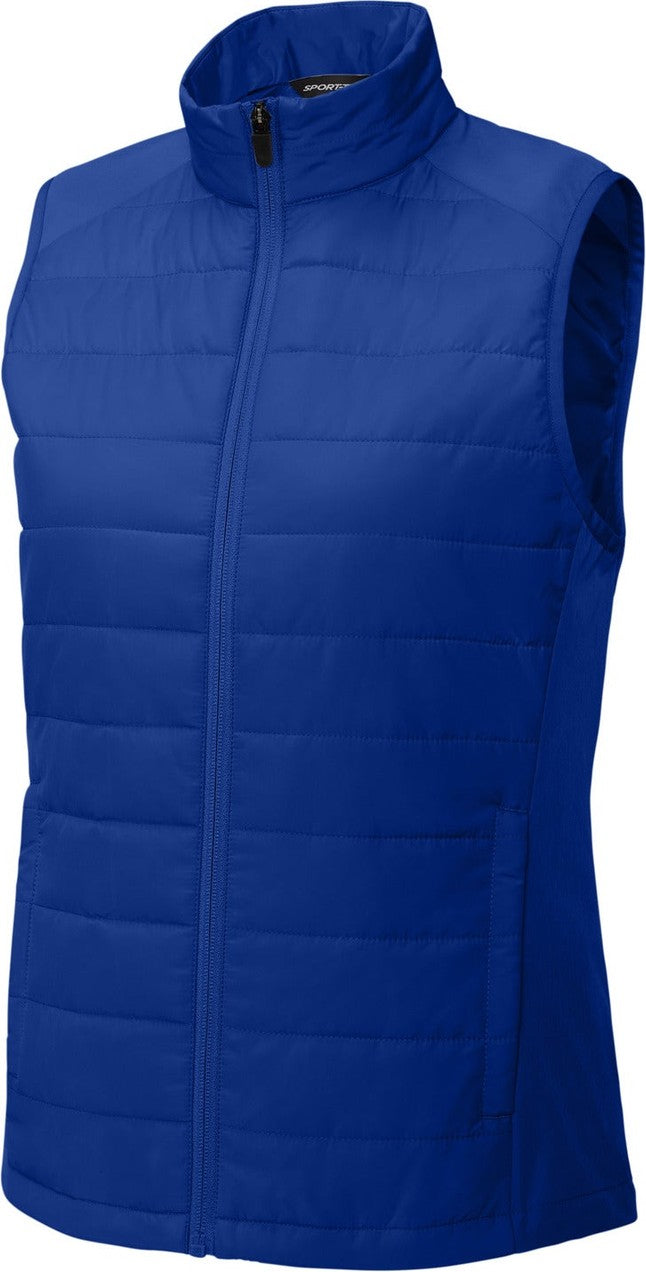Front View of TrueRoyal Sport-Tek Women's Teknical Hybrid Vest LST941