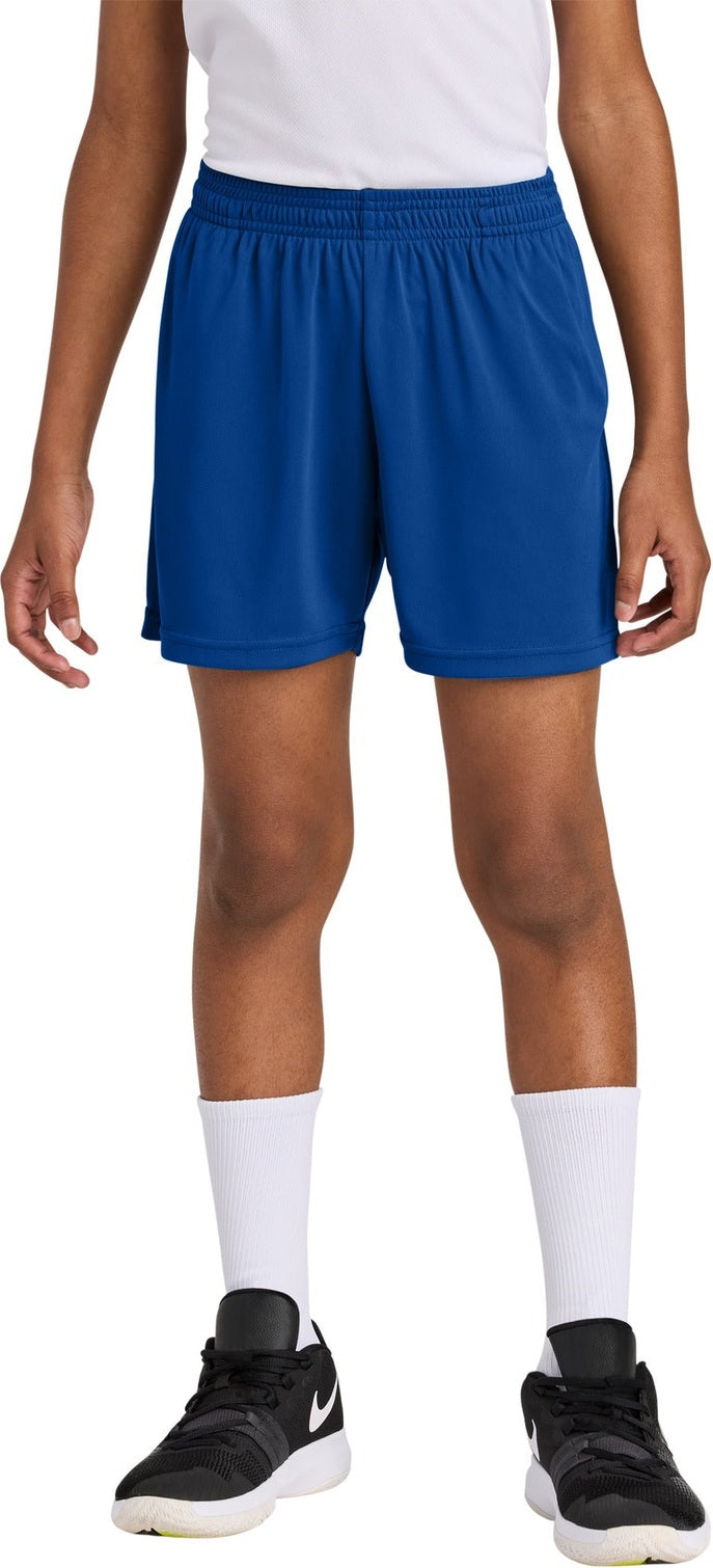 Front View of TrueRoyal Sport-Tek Youth PosiCharge Competitor 5" Pocketed Short YST349P