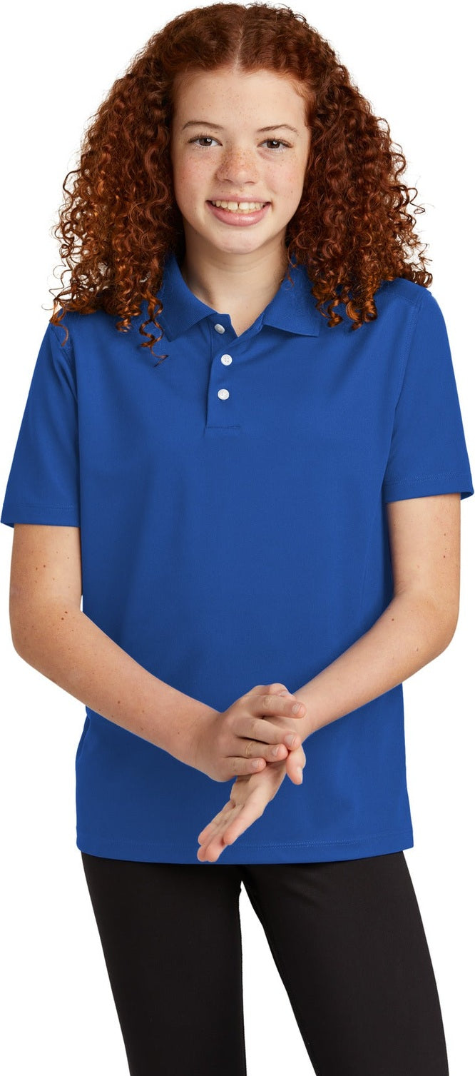 Front View of TrueRoyal Sport-Tek Youth UV Micropique Polo YST740
