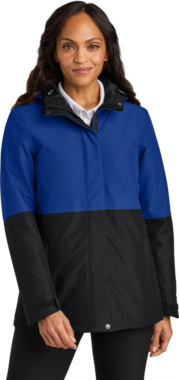 Front View of TRy/DpBlk Port Authority Women's Insulated Heavy Ripstop Jacket L721