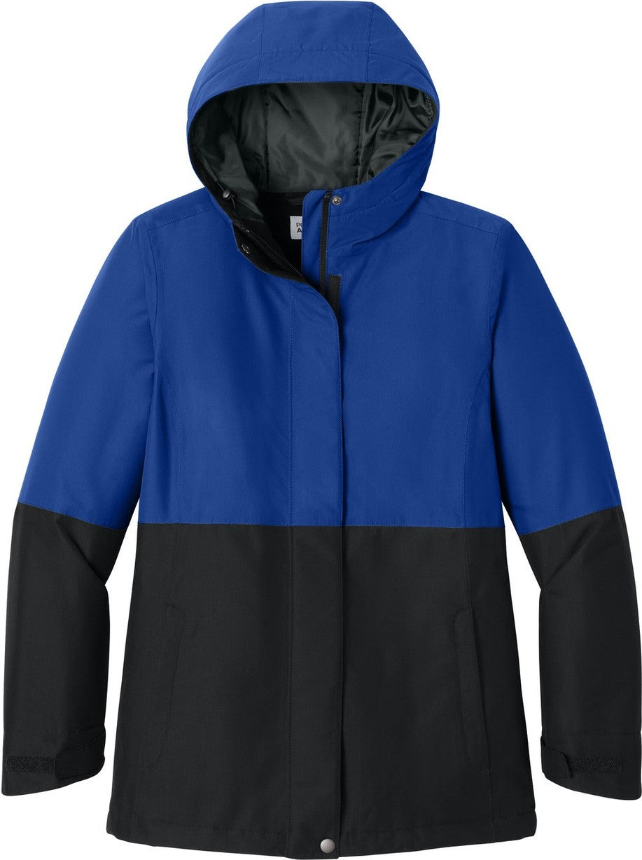 Front View of TRy/DpBlk Port Authority Women's Insulated Heavy Ripstop Jacket L721