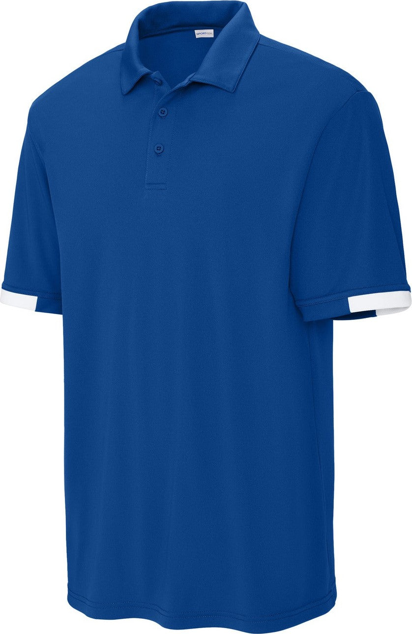 Front View of TRy/White Sport-Tek Club Colorblock Polo ST444