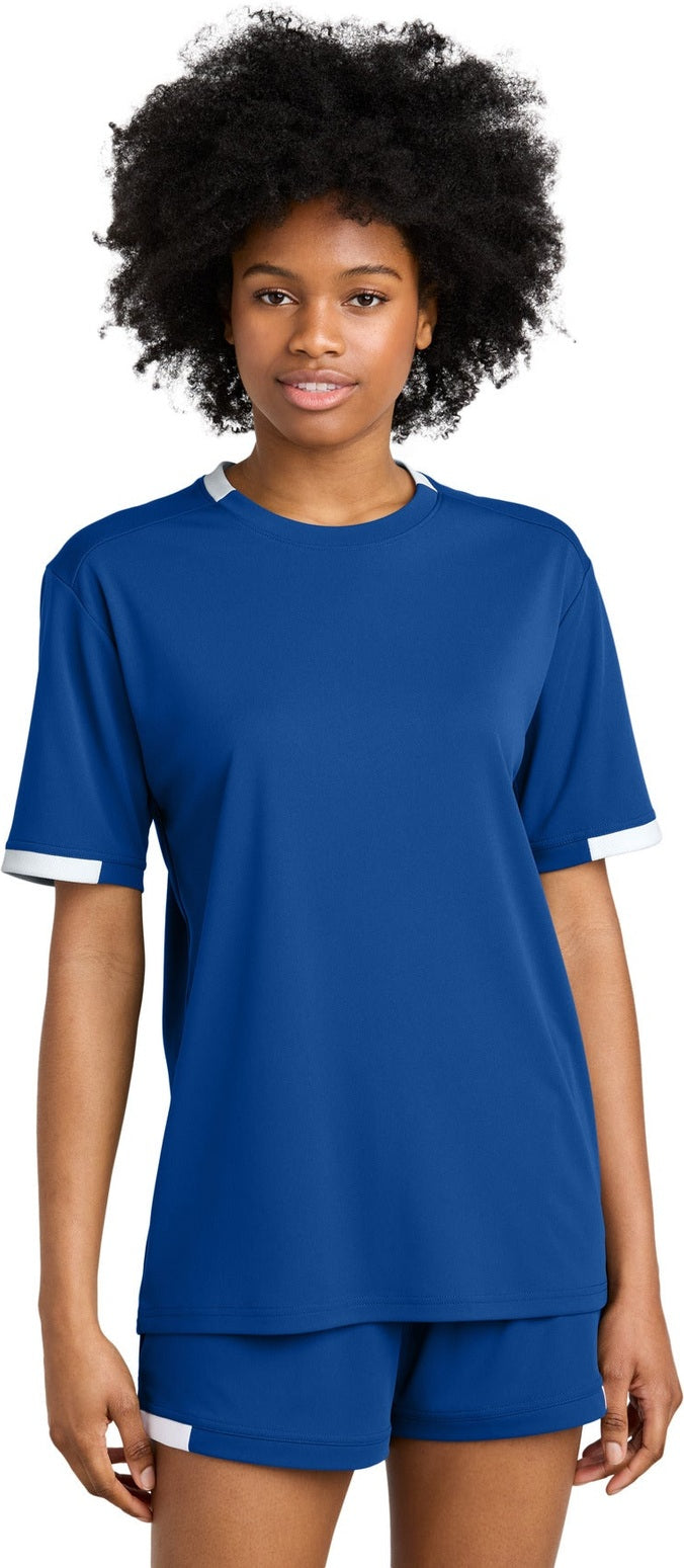 Front View of TRy/White Sport-Tek Club Short Sleeve Crew ST440