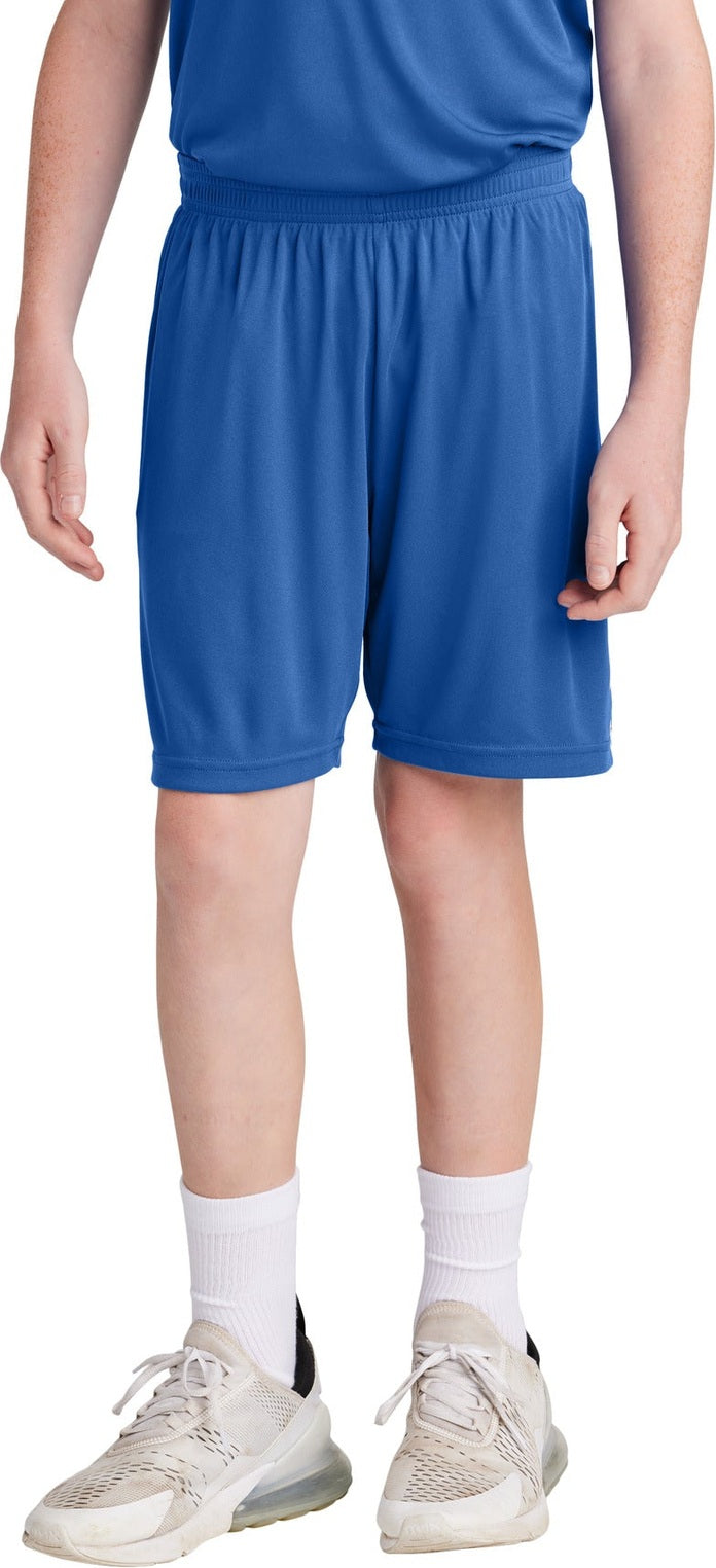 Front View of TRy/White Sport-Tek Youth Competitor United 5" Short YST103