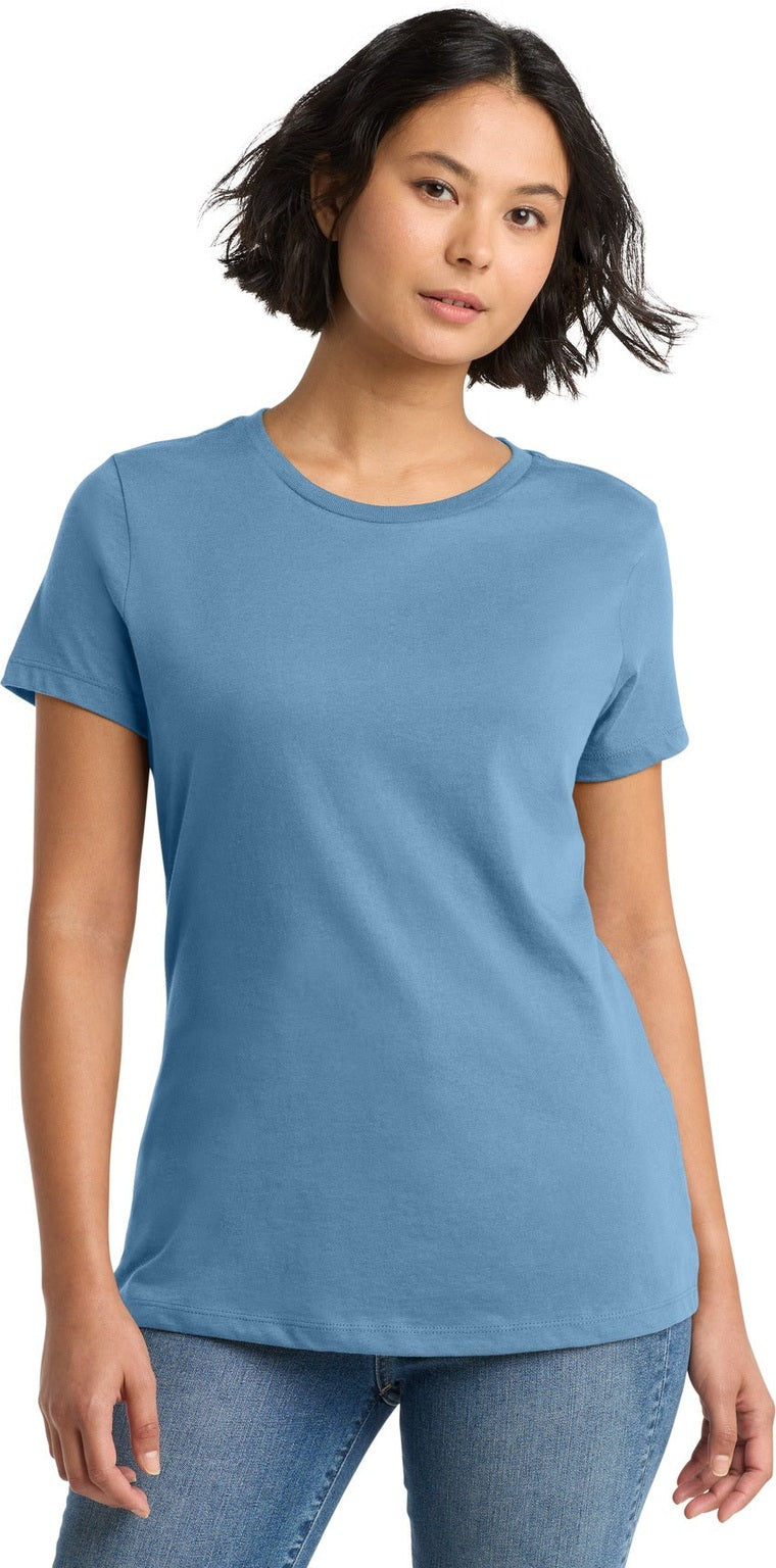 Front View of TundraBlu District Women's Perfect Weight Tee. DM104L