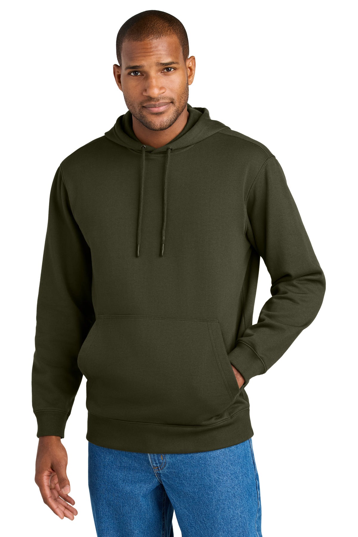 Front View of TundraGrn CornerStone Tough Fleece Pullover Hoodie CSF630