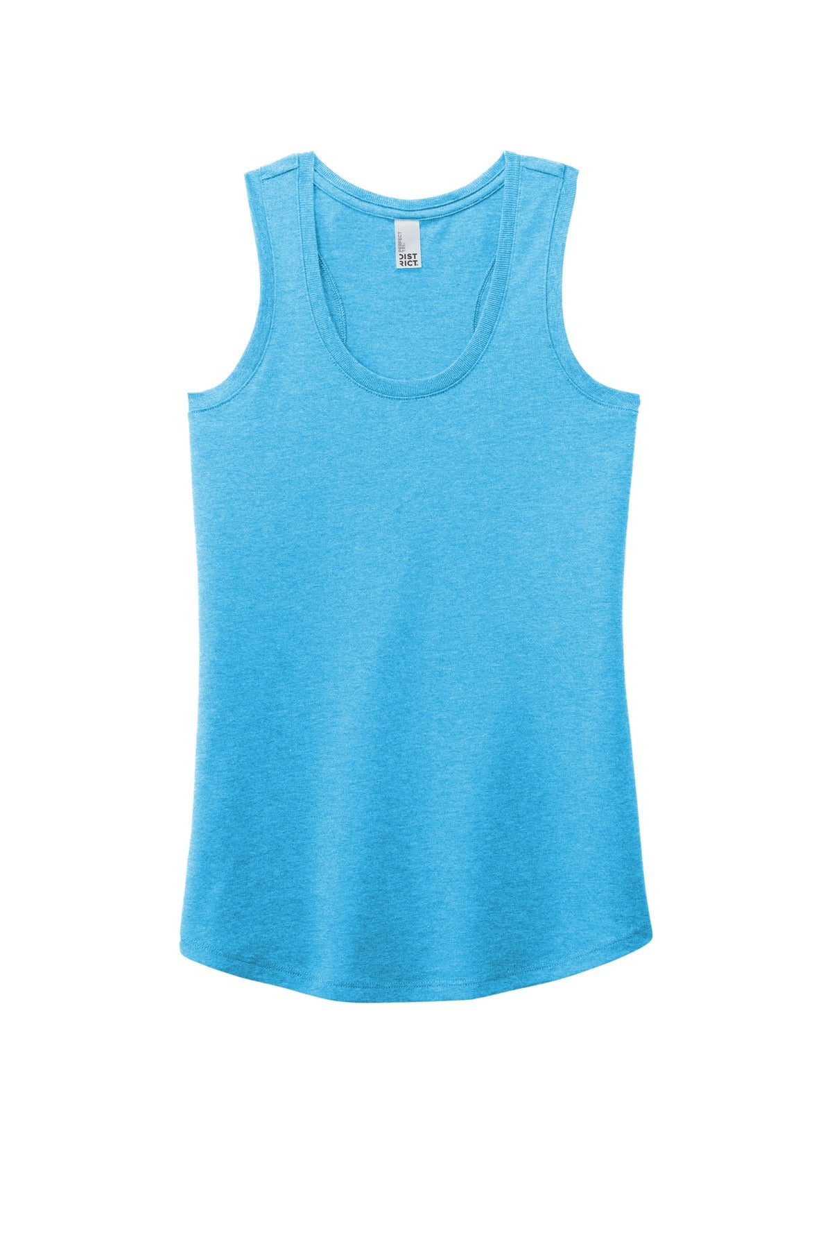 Front View of Turquoise Frst District Women's Perfect Tri Racerback Tank. DM138L