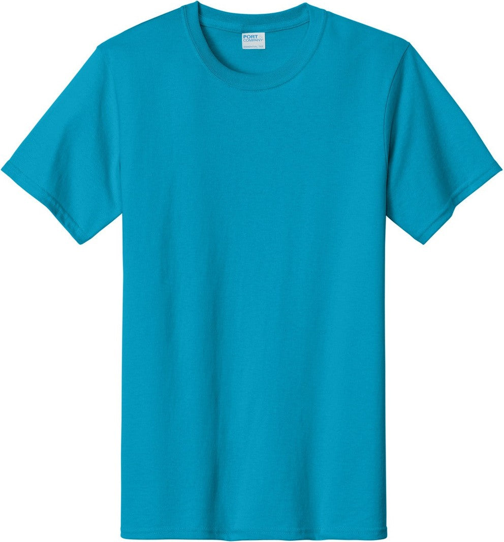 Front View of Turquoise Port & Co Essential Tee. PC61