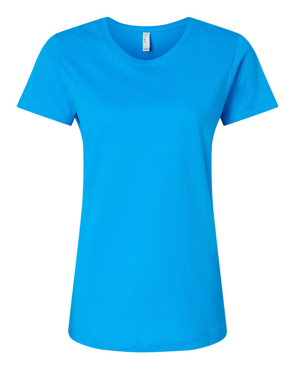 Front View of Turquoise Women's Fine Jersey Tee - 3516