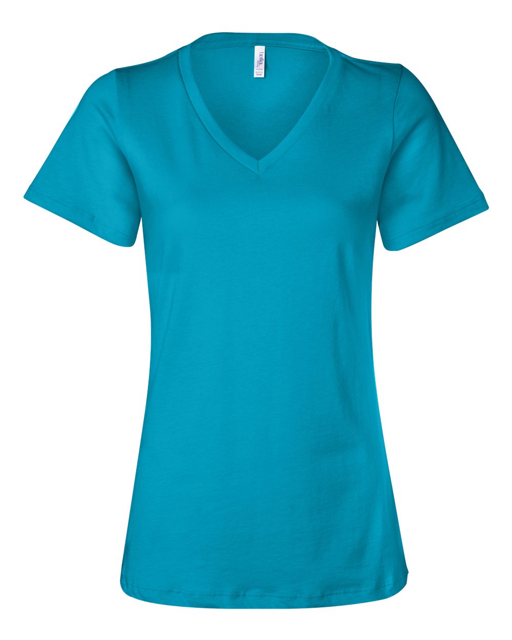 Turquoise Women’s Relaxed Jersey V-Neck Tee - 6405