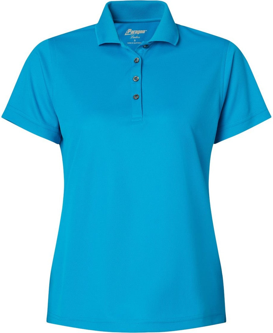 Front View of Turquoise Women's Saratoga Performance Mini Mesh Polo - 104