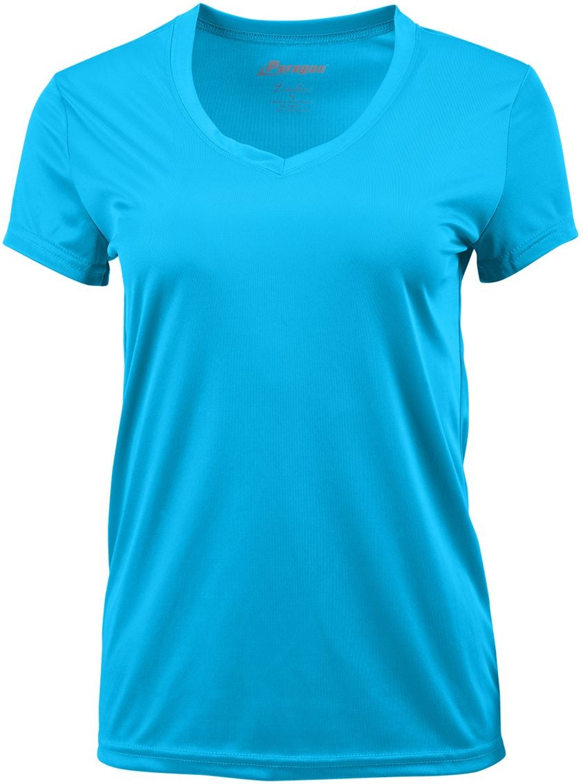 Front View of Turquoise Women's Vera V-Neck T-Shirt - 203