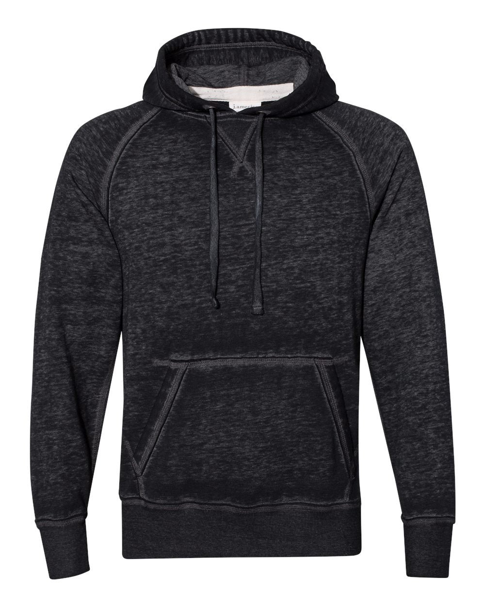 Front View of Twisted Black Vintage Zen Fleece Hooded Sweatshirt - 8915