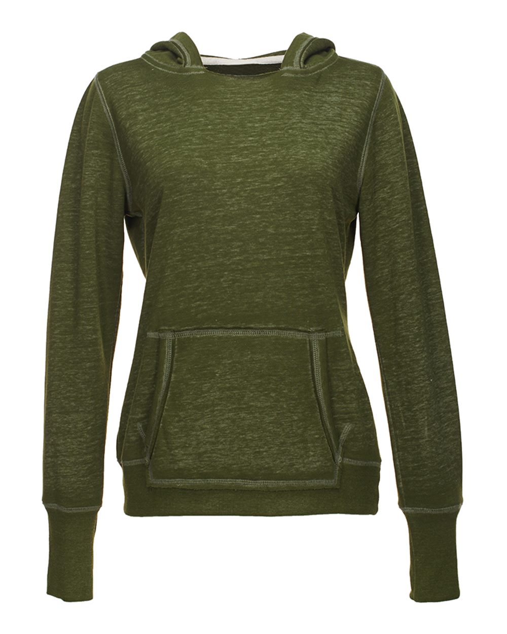 Front View of Twisted Olive Women's Zen Fleece Hooded Sweatshirt - 8912