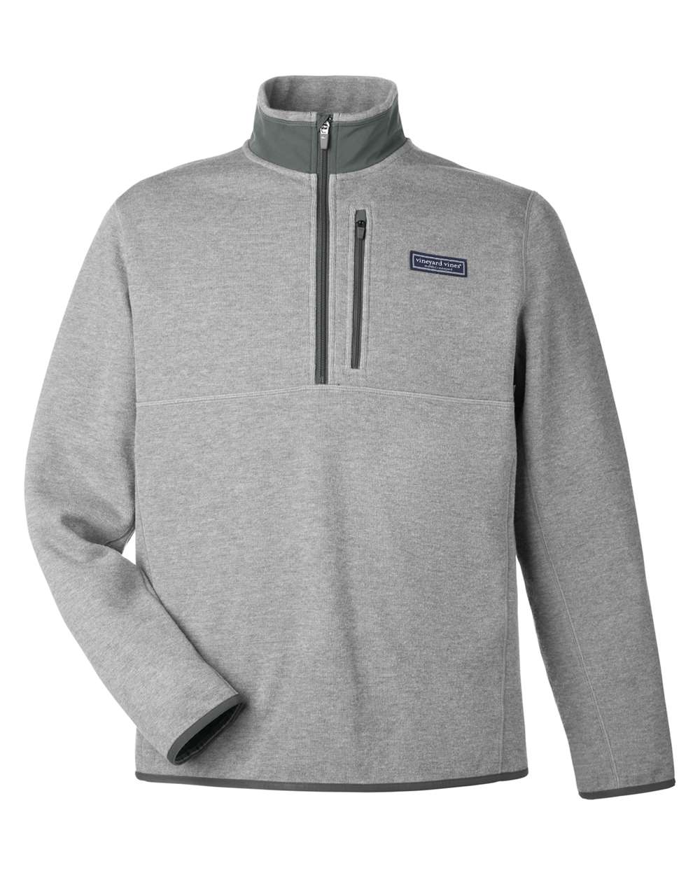 Front View of Ultim Grey Mountain Sweaterfleece Quarter-Zip Pullover - K004694
