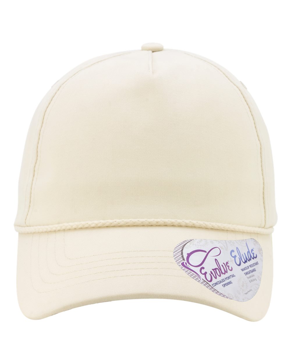 Front View of Vanilla/ Longhorn Women's Washed 5-Panel with Rope - MAYA