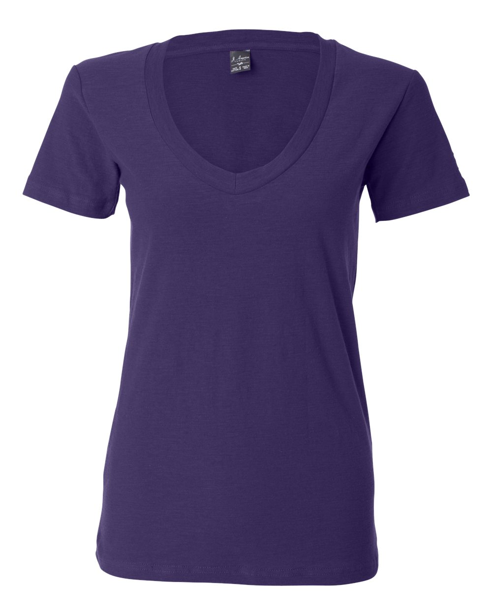 Front View of Very Berry Women&#39;s V-Neck Slub T-Shirt - 8169