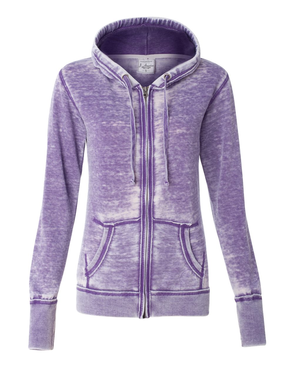 Front View of Very Berry Women's Zen Fleece Full-Zip Hooded Sweatshirt - 8913