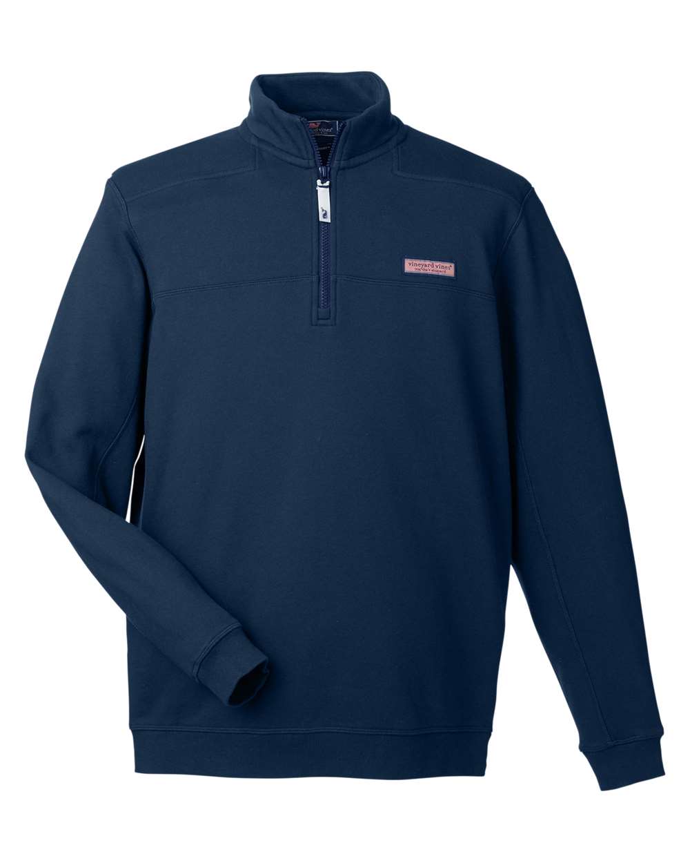 Front View of Vineyard Navy Collegiate Shep Quarter-Zip Sweatshirt - K002712