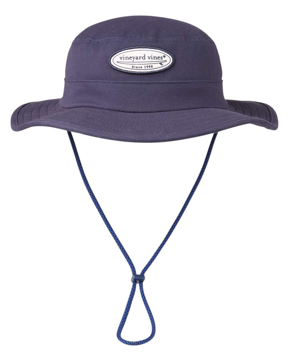 Front View of Vineyard Navy Surf Patch Canvas Bucket Hat - F002311