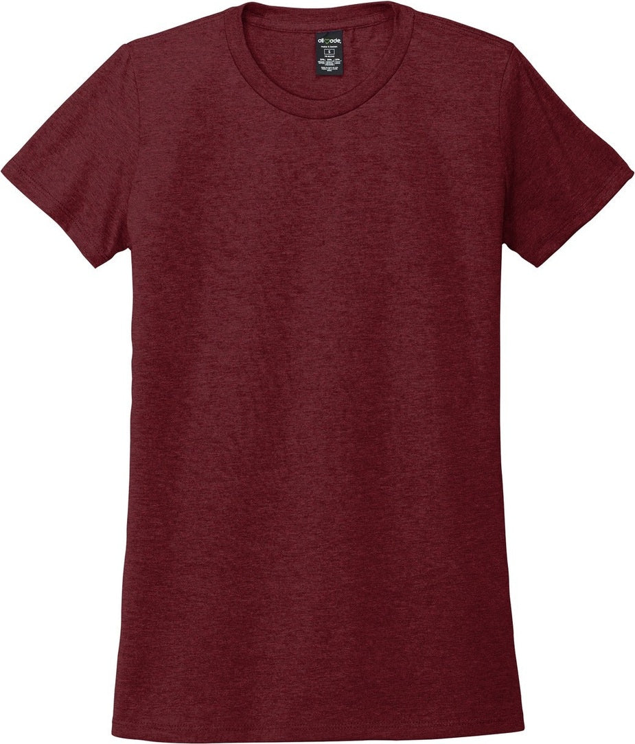 Front View of Vino Red Allmade Women's Tri-Blend Tee AL2008