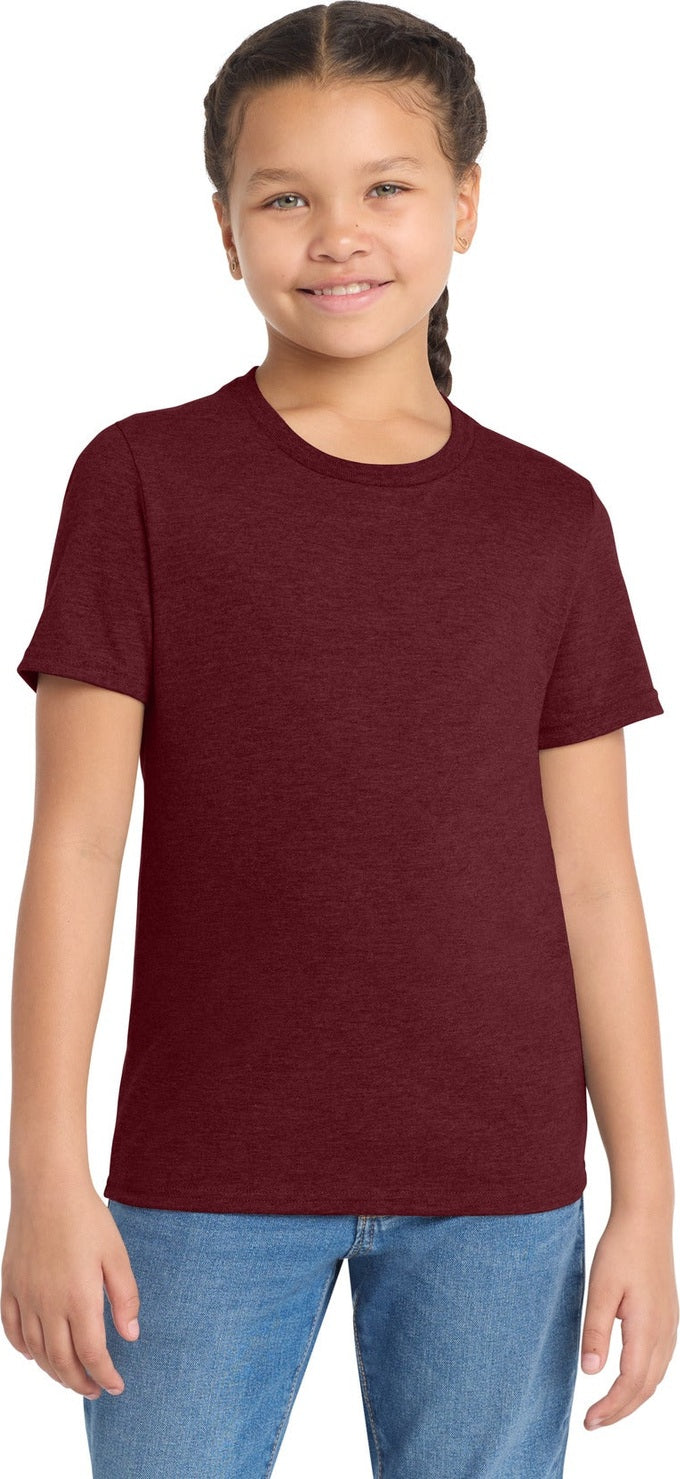 Front View of Vino Red Allmade Youth Tri-Blend Tee AL207