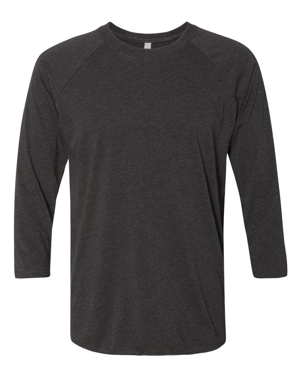 Front View of Vintage Black Sleeves/ Vintage Black Body Triblend Three-Quarter Raglan T-Shirt - 6051