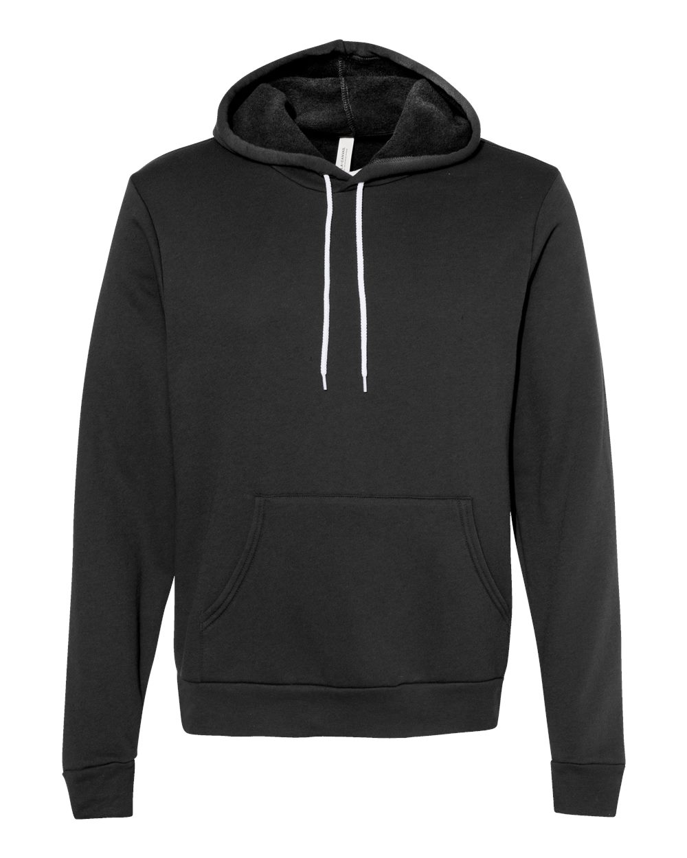 Front View of Vintage Black Sponge Fleece Hoodie - 3719