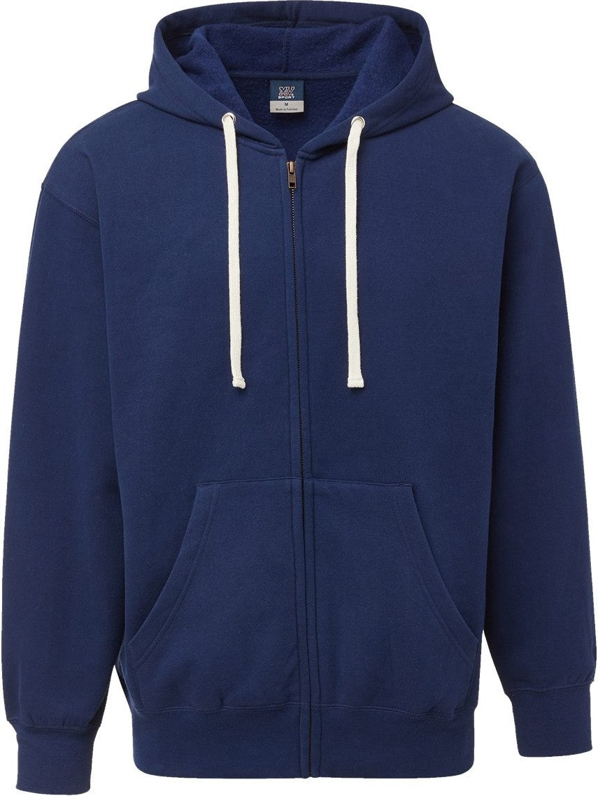 Front View of Vintage Blue Vintage Fleece Full-Zip Hooded Sweatshirt - 22132
