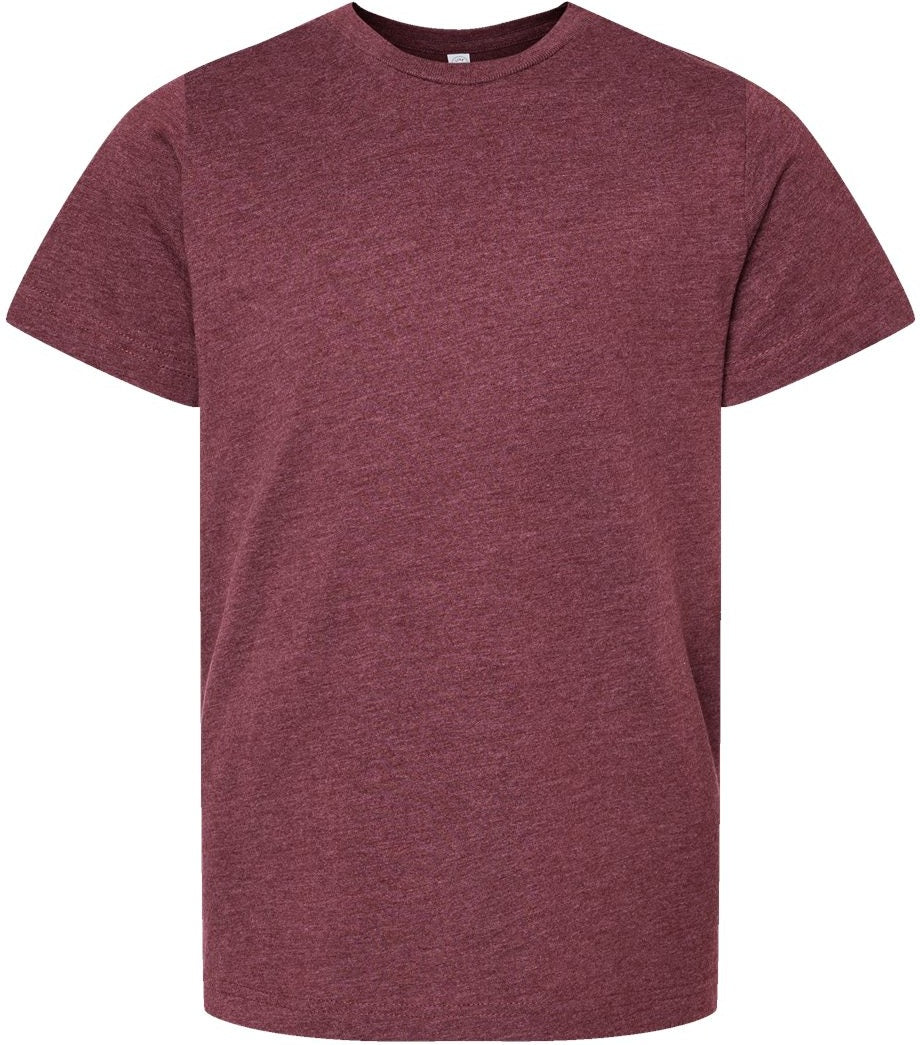 Front View of Vintage Burgundy Youth Fine Jersey Tee - 6101