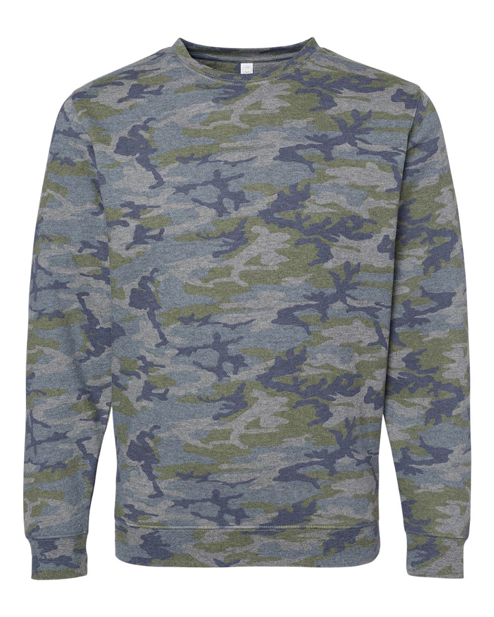 Front View of Vintage Camo Elevated Fleece Crewneck Sweatshirt - 6925