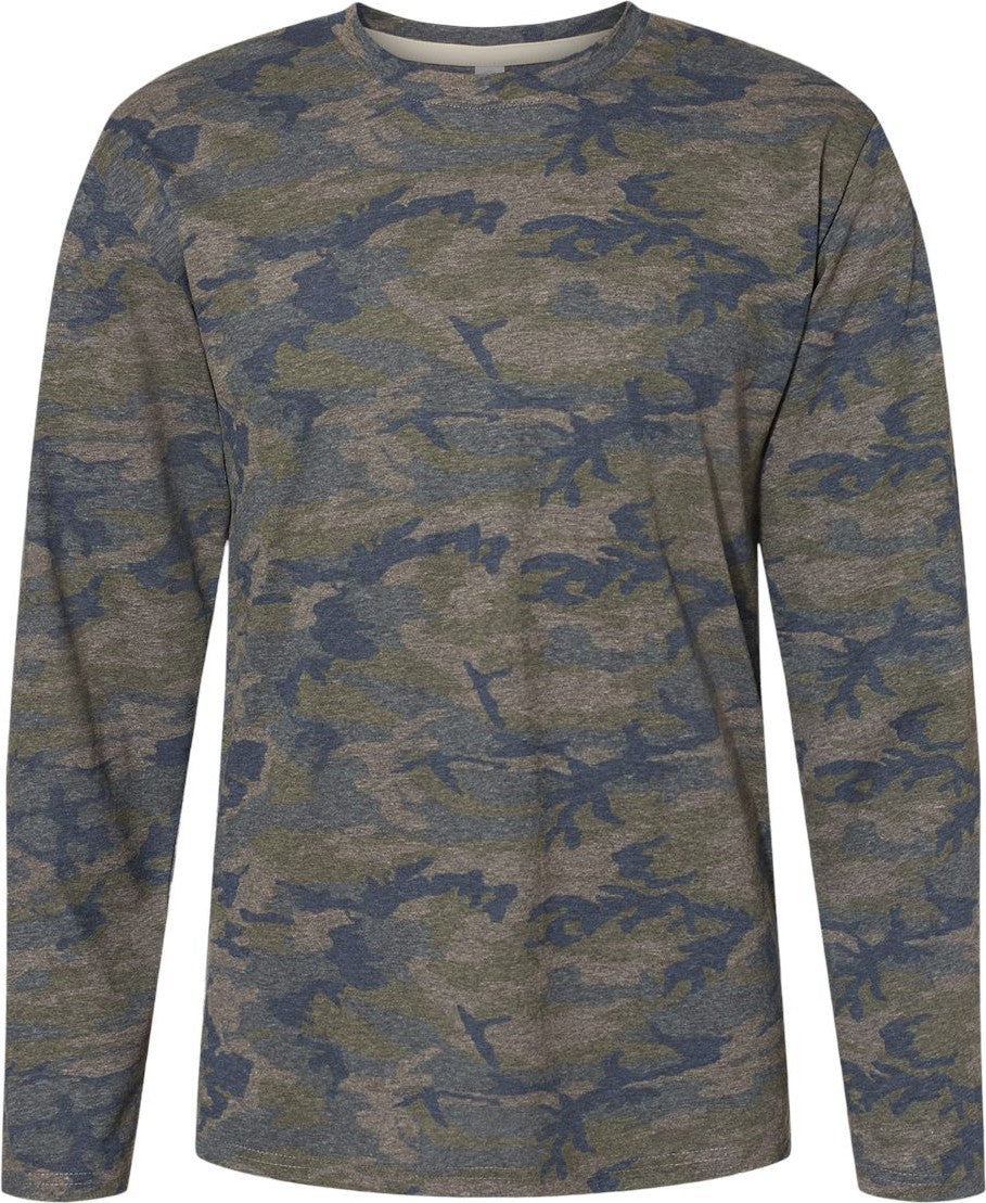Front View of Vintage Camo Fine Jersey Long Sleeve Tee - 6918