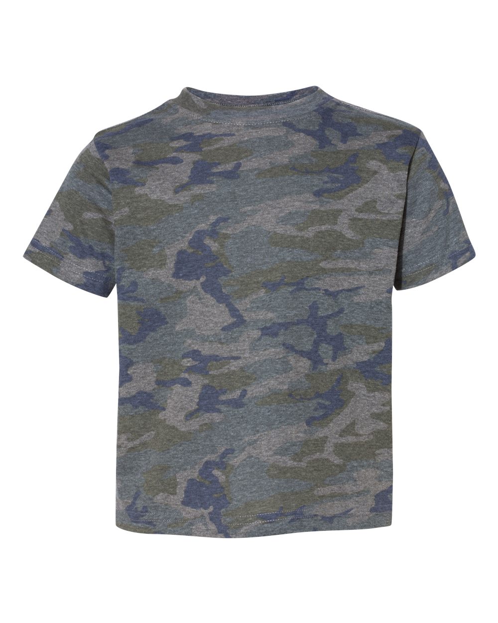 Front View of Vintage Camo Toddler Fine Jersey Tee - 3321