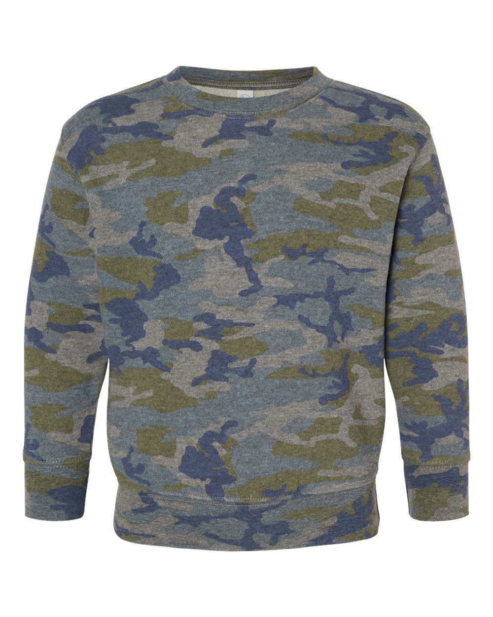 Front View of Vintage Camo Toddler Fleece Crewneck Sweatshirt - 3317