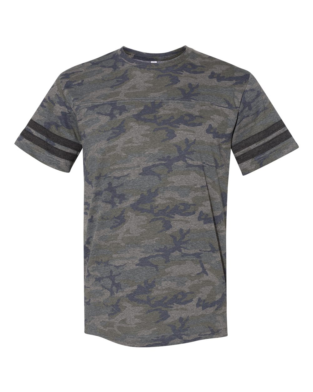 Front View of Vintage Camo/ Vintage Smoke Football Fine Jersey Tee - 6937