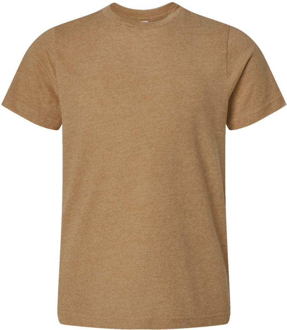 Front View of Vintage Coyote Brown Youth Fine Jersey Tee - 6101